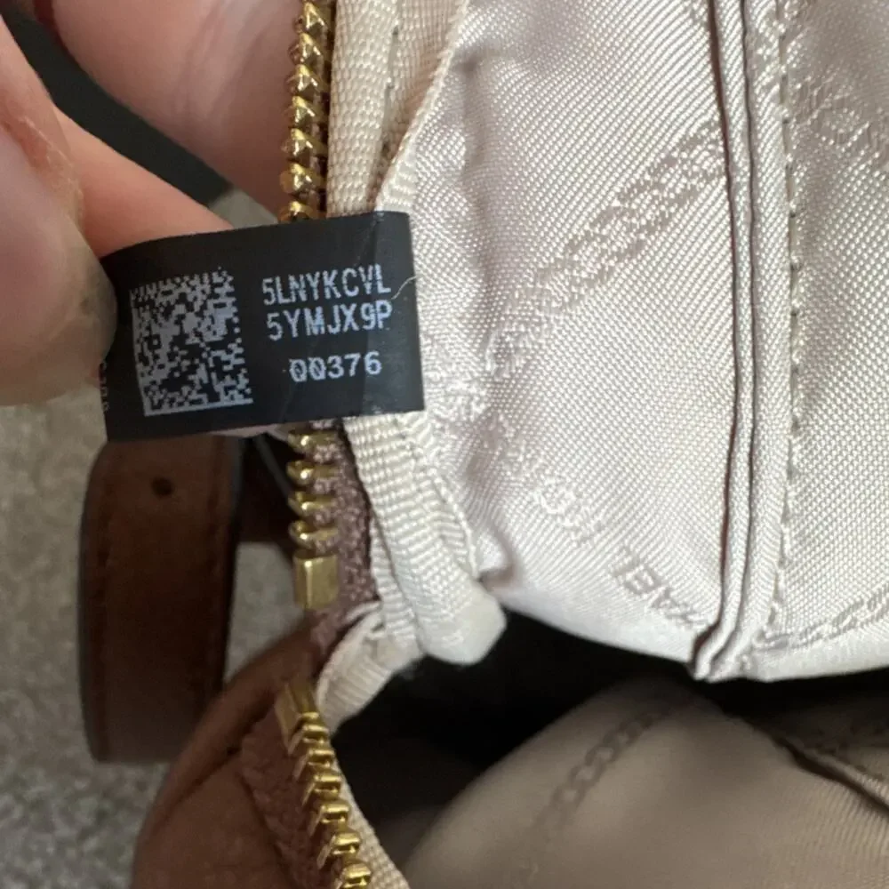 Michael Kors Brown Pebbled Leather Backpack Gold Hardware Zipper‎ Inner Pockets